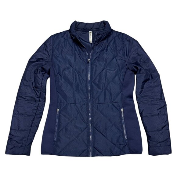FABLETICS Activewear Breathable Spring Fall Blue Puffer Jacket Womens Large - Picture 1 of 5